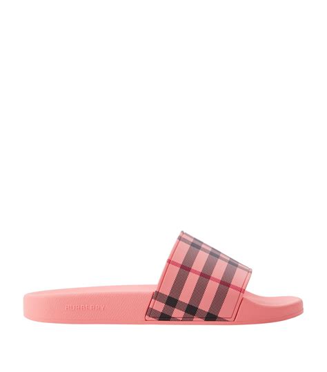 pink and red burberry slides|burberry vintage slides.